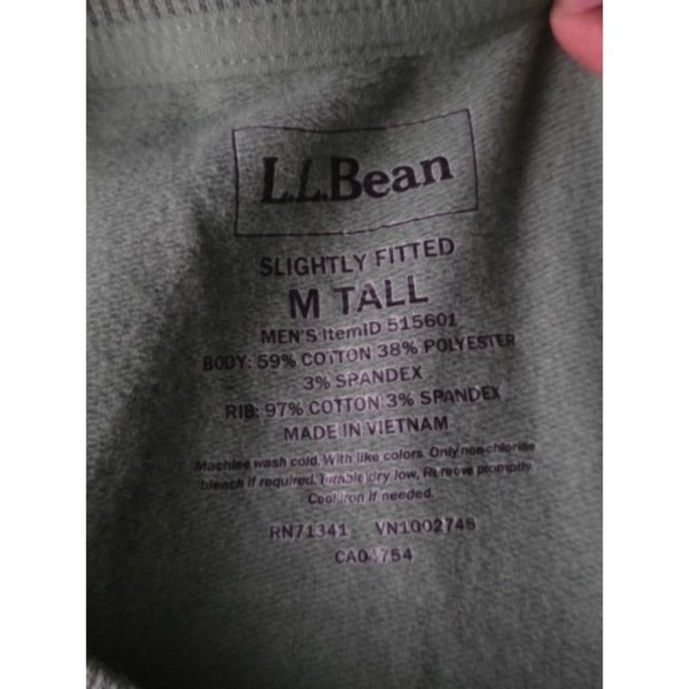 LL Bean Mens Graphic Crewneck Sweatshirt Sage Green Freeport Maine M Tall 515601 - Picture 3 of 9